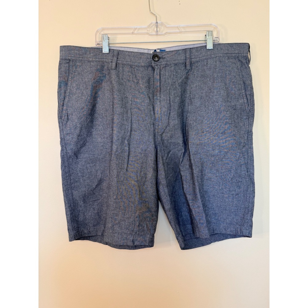 14th & Union Mens Blue Chambray Cotton Flat Front Casual Shorts Size 42W